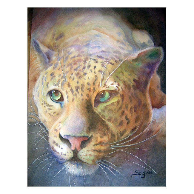 El dios jaguar Acuarela